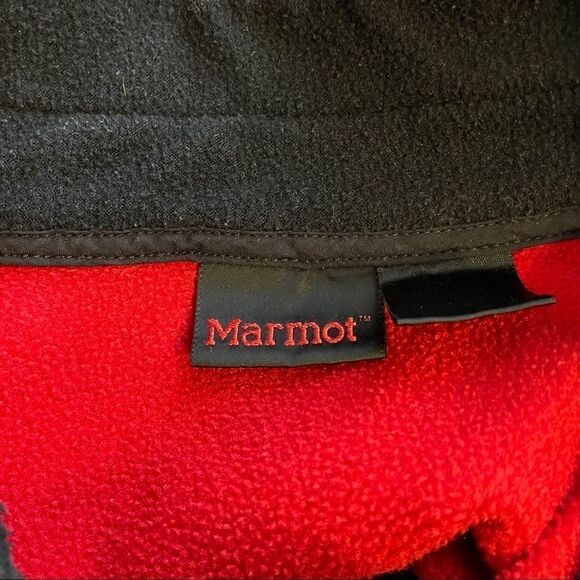 Large Marmot Red-Black Full Zip Polartec Jacket - Picture 3 of 6